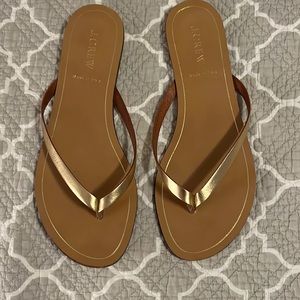 Women’s J. Crew Gold Thong Sandals